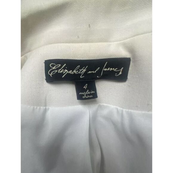 ELIZABETH AND JAMES ivory button front classic blazer jacket size 4 - Picture 8 of 9